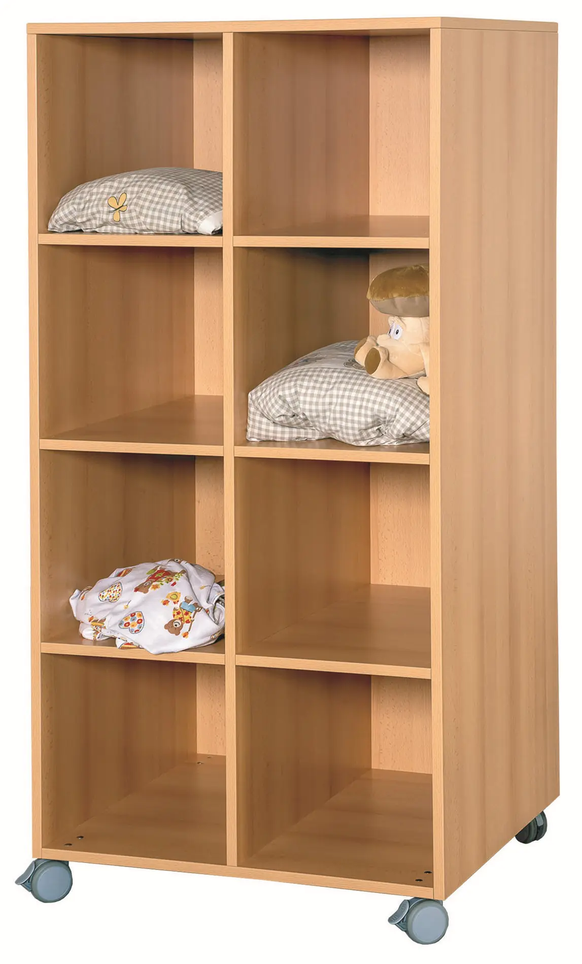 Bettzeugwagen, B/H/T 78 x 160 x 65 cm, fahrbar, 8 große Bettzeugfächer aus der Kategorie Liegepolster- + Bettzeugschränke