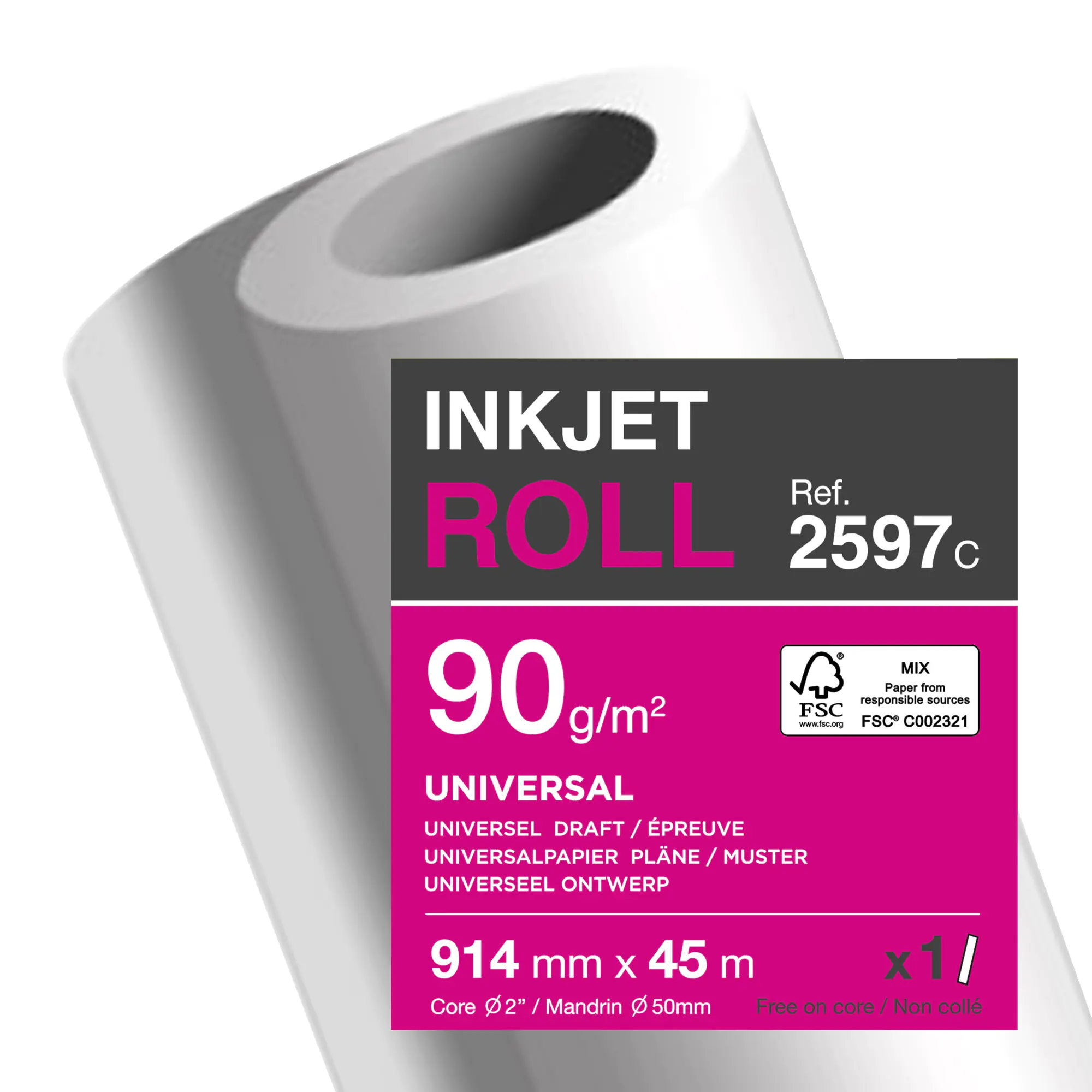 Clairefontaine Plotterrolle 90g 914mmx45m aus der Kategorie Rollenpapiere