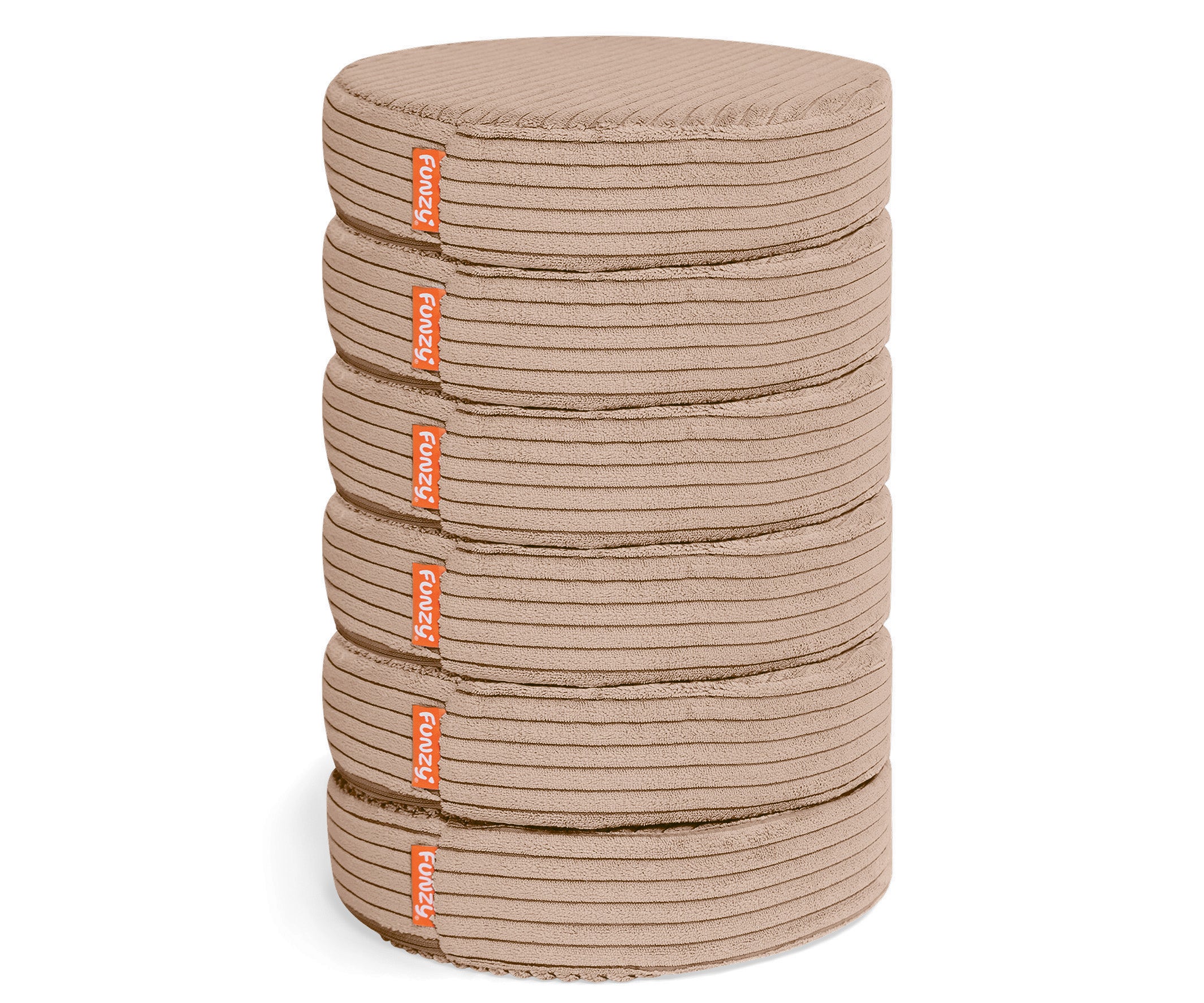 Funzy Buttons Ø 32cm, Höhe 7cm, Set aus 12 runden Spiel- und Sitzkissen mit Cordbezug aus der Kategorie Polstermöbel