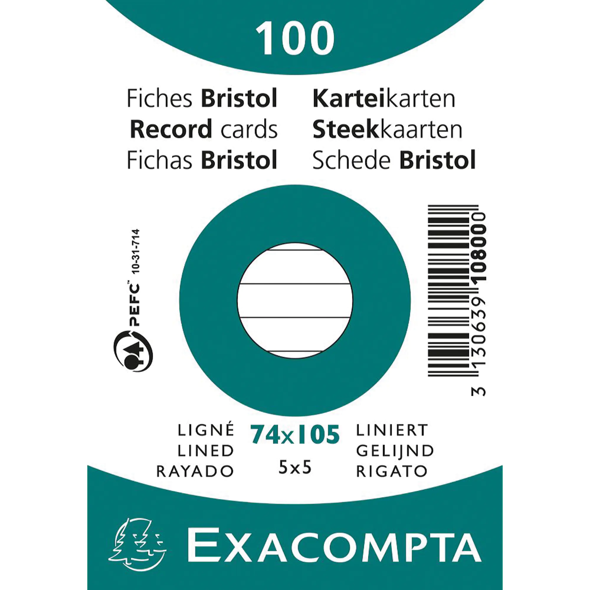 Exacompta Karteikarte DIN A7 lin. ws 100 St. aus der Kategorie Karteiablage