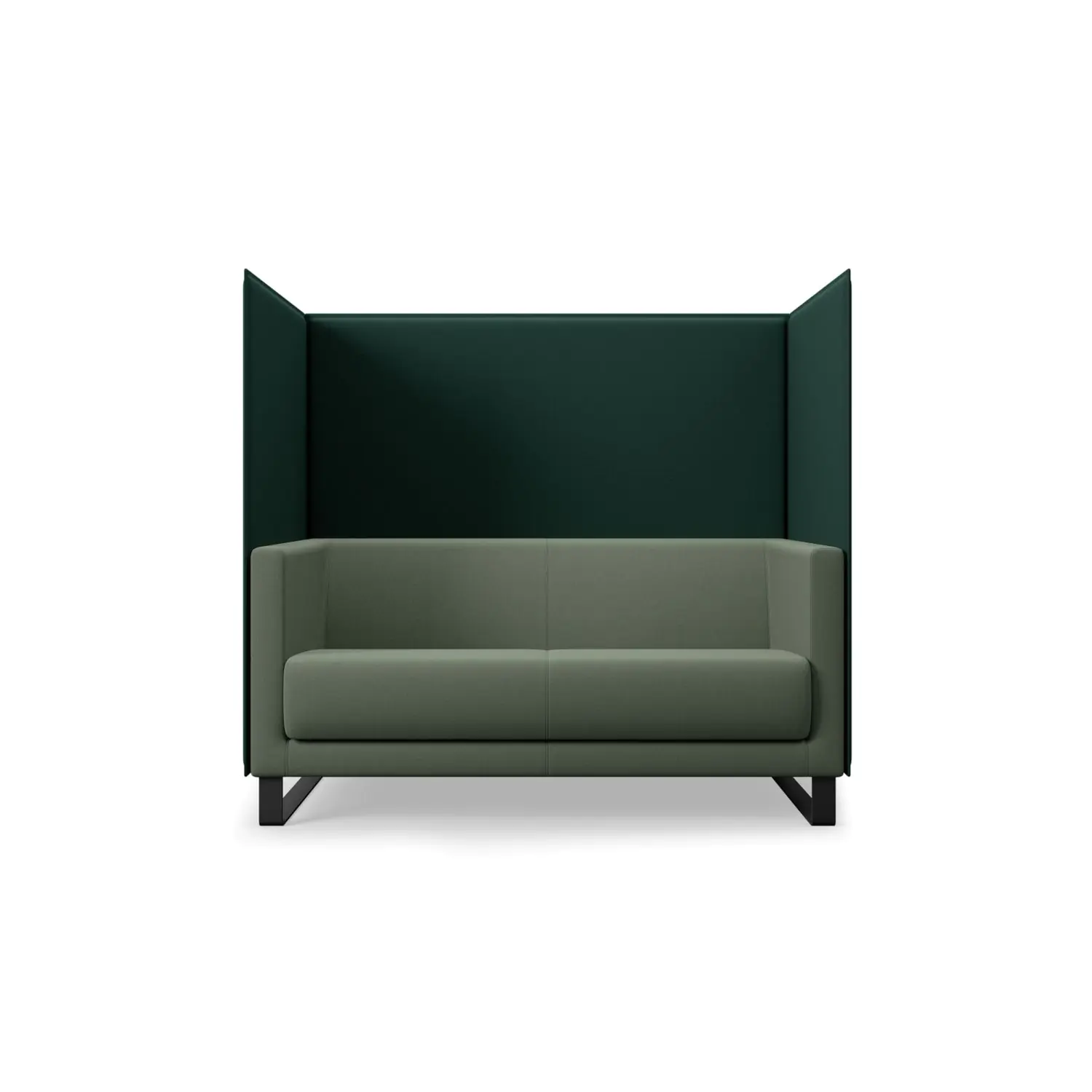 Akustik Sofa, 2-Sitzer, Höhe 140, 127x68 cm (B/T), Kufengestell - weissaluminium