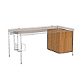 Schreibtischunterbau, 58 cm hoch, 44x60 cm (B/T), zur Montage rechts, aus der Kategorie Alle Produkte
