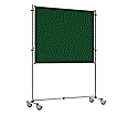 Stecktafel, 150x120 cm, beidseitig Stahlemaille grün, inklusive Rollstativ aus der Kategorie Elemente Wände & Decken