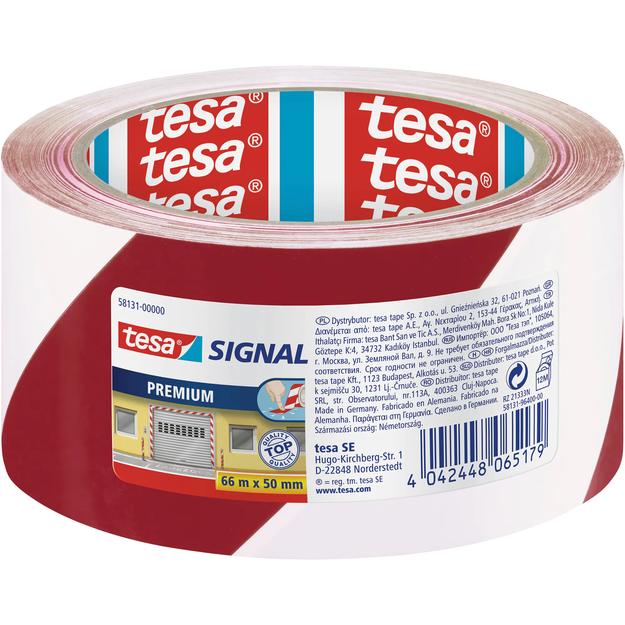 tesa Packband 50mmx66m bedruckt rot weiß aus der Kategorie Kleber & Befestigung