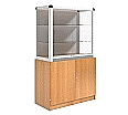 Vitrine, mit Unterschrank, 180 cm hoch, 100x50 cm (B/T), aus der Kategorie Ausstellungsvitrinen Innen Freistehend