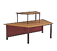 Computerinsel für 3 Arbeitsplätze, Trapeztisch: 72 cm hoch, 240x120 (B/T),