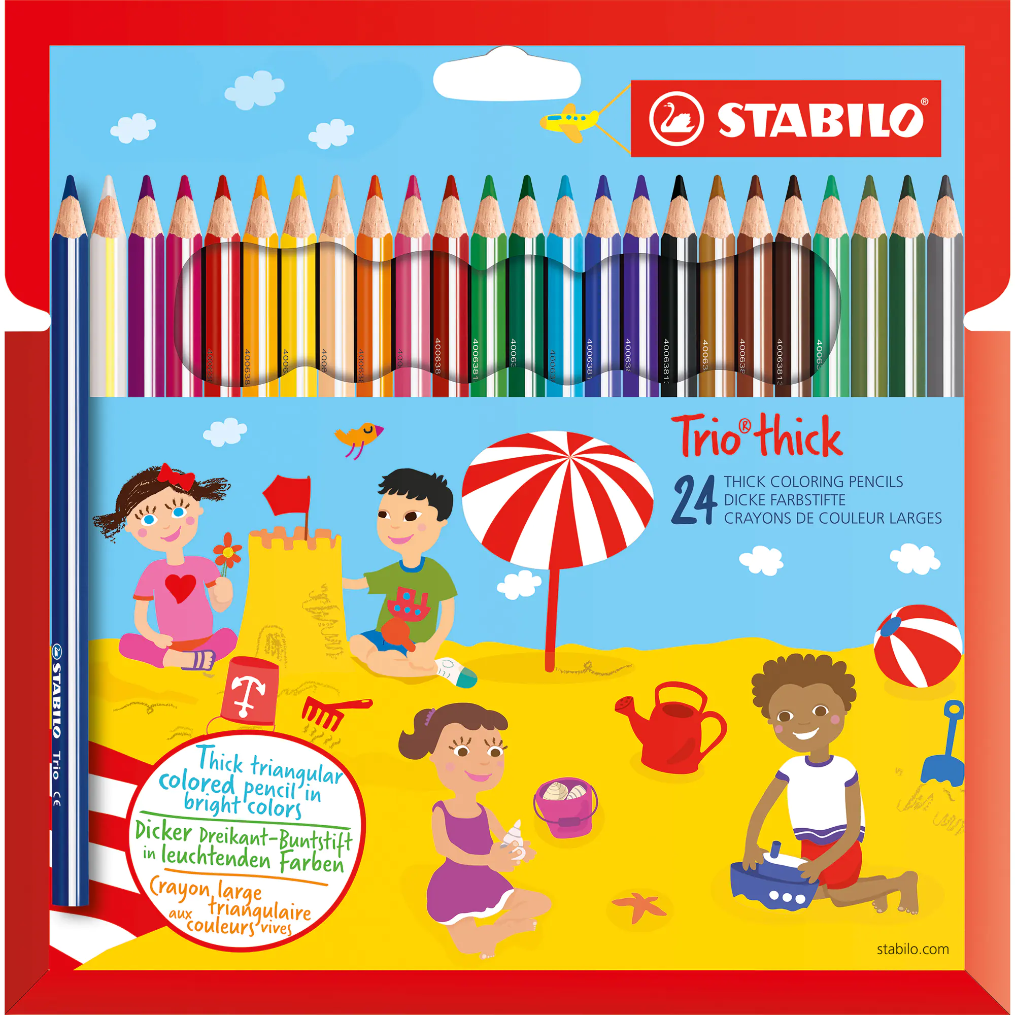 Stabilo Farbstift Trio thick 4,2mm sort 24St aus der Kategorie Farben & Stifte