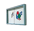 Info-Wandvitrine, 107 cm hoch, 107x13 cm (B/T), Rückwand Stahl weiß, aus der Kategorie Informationsvitrinen Innen wandmontiert