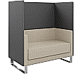 Akustik Sofa, 2-Sitzer, Höhe 140, 127x68 cm (B/T), Kufengestell - weissaluminium