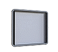 Info-Wandvitrine,  69 cm hoch, 75x4,5 cm (B/T), Rückwand Stahl weiß,