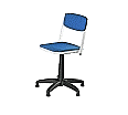 Drehspindelstuhl, höhenverstellbar 48-67 cm, feststehend, Sitz-Rückenpolster, aus der Kategorie Fachraumstühle