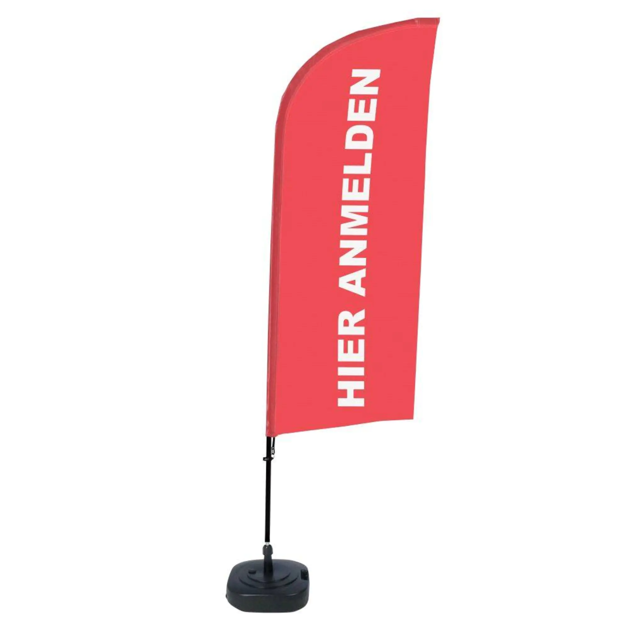 Showdown Beachflag Hier Anmelden rt deutsch aus der Kategorie Kundenstopper