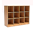 Klassenraumregal,  98 cm hoch, 130x40 cm (B/T), 12 Fächer, 4-spaltig, 3 Mittelwände, 8 verstellbare  aus der Kategorie Regale & Ablagen 