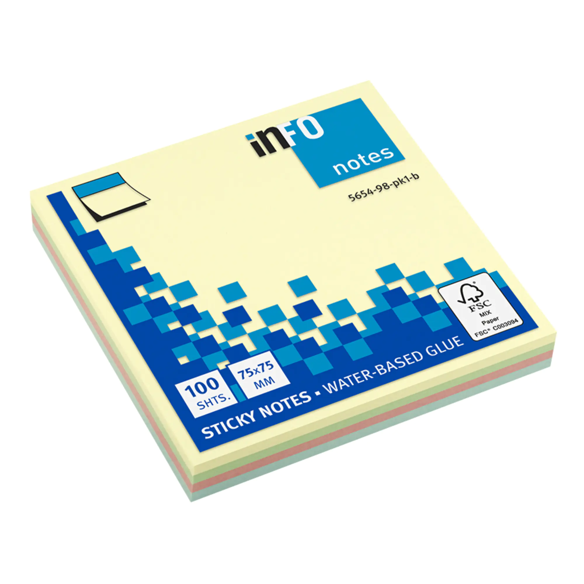 Info Haftnotizblock 75x75mm 100Bl fbg aus der Kategorie Haftnotizen & -streifen