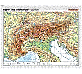 Wandkarte Alpen & Alpenländer,  phys.(Vorderseite), polit.(Rückseite), 181x140 cm aus der Kategorie Wandkarten Geographie