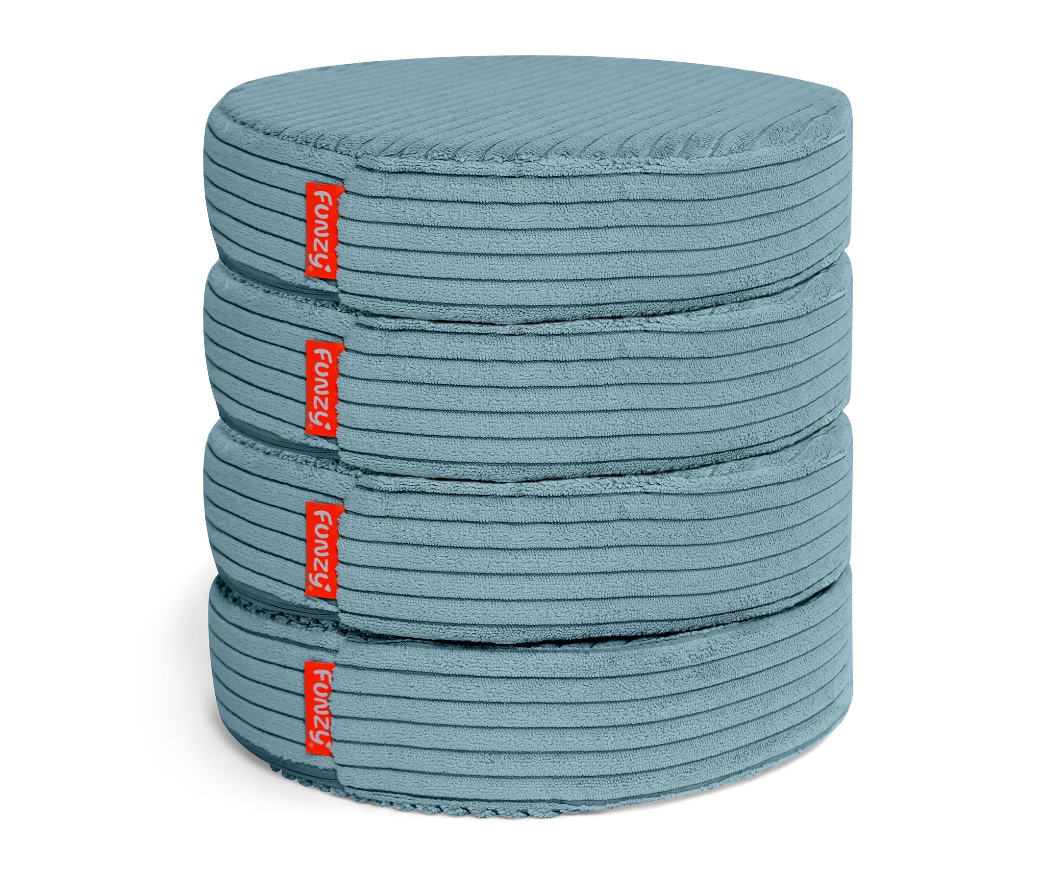 Funzy Buttons Ø 32cm, Höhe 7cm, Set aus 12 runden Spiel- und Sitzkissen mit Cordbezug aus der Kategorie Polstermöbel