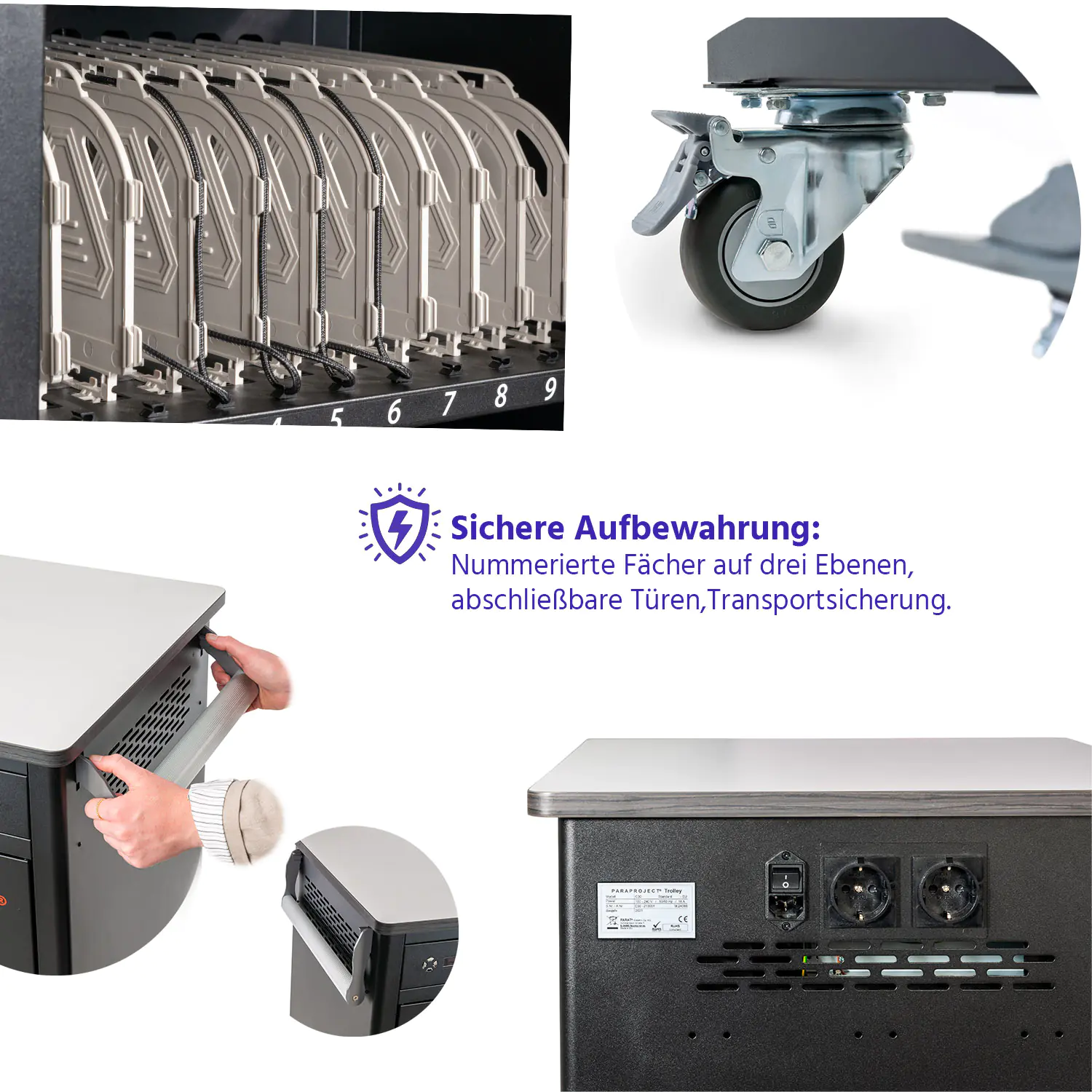 PARAPROJECT® Trolley C30, ohne Kabel, für Tablet/Chromebook aus der Kategorie Notebookschränke
