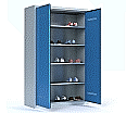Schuhschrank aus Stahl, 195 cm hoch, 120x50 cm (BxT), Dreh-Türen, aus der Kategorie Garderoben für Schuhe