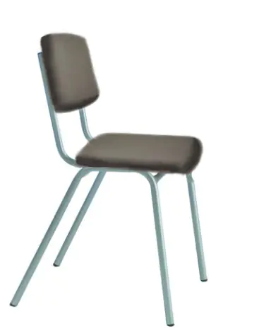 Stapelstuhl ohne Armlehnen, mit Sitz- und Rückenpolster, Rundrohrgestell, Sitzhöhe 45 cm aus der Kategorie Gestell Metall -Schale Stoff