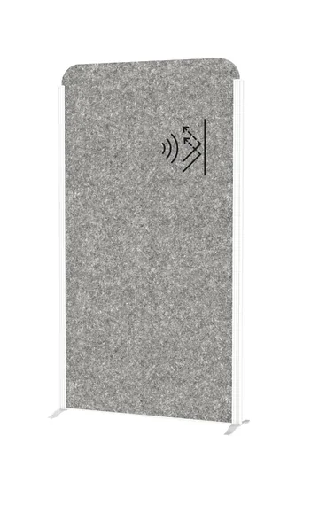 Stellwand 180x100 cm, beidseitig Akustikvlies dunkelgrau, aus der Kategorie Trennwände & Stellwände