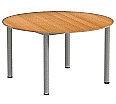 Rundtisch, 130 cm Durchmesser, 72 cm hoch, Rundrohr-Füße,