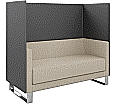 Akustik Sofa, 3-Sitzer, Höhe 140, 184x68 cm (B/T), Kufengestell - Chrom