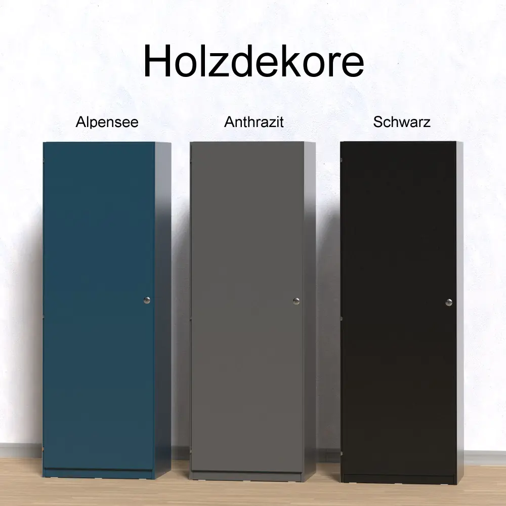 Wellentürenschrank, 190 cm hoch, 105x50 cm (B/T), Tür rechts grau,