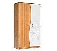 Wellentürenschrank, 190 cm hoch, 105x50 cm (B/T), Tür rechts grau,