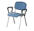 Polsterstuhl mit Armlehnen, mit Sitz- und Rückenpolster, Ovalrohrgestell, aus der Kategorie Gestell Metall -Schale Stoff