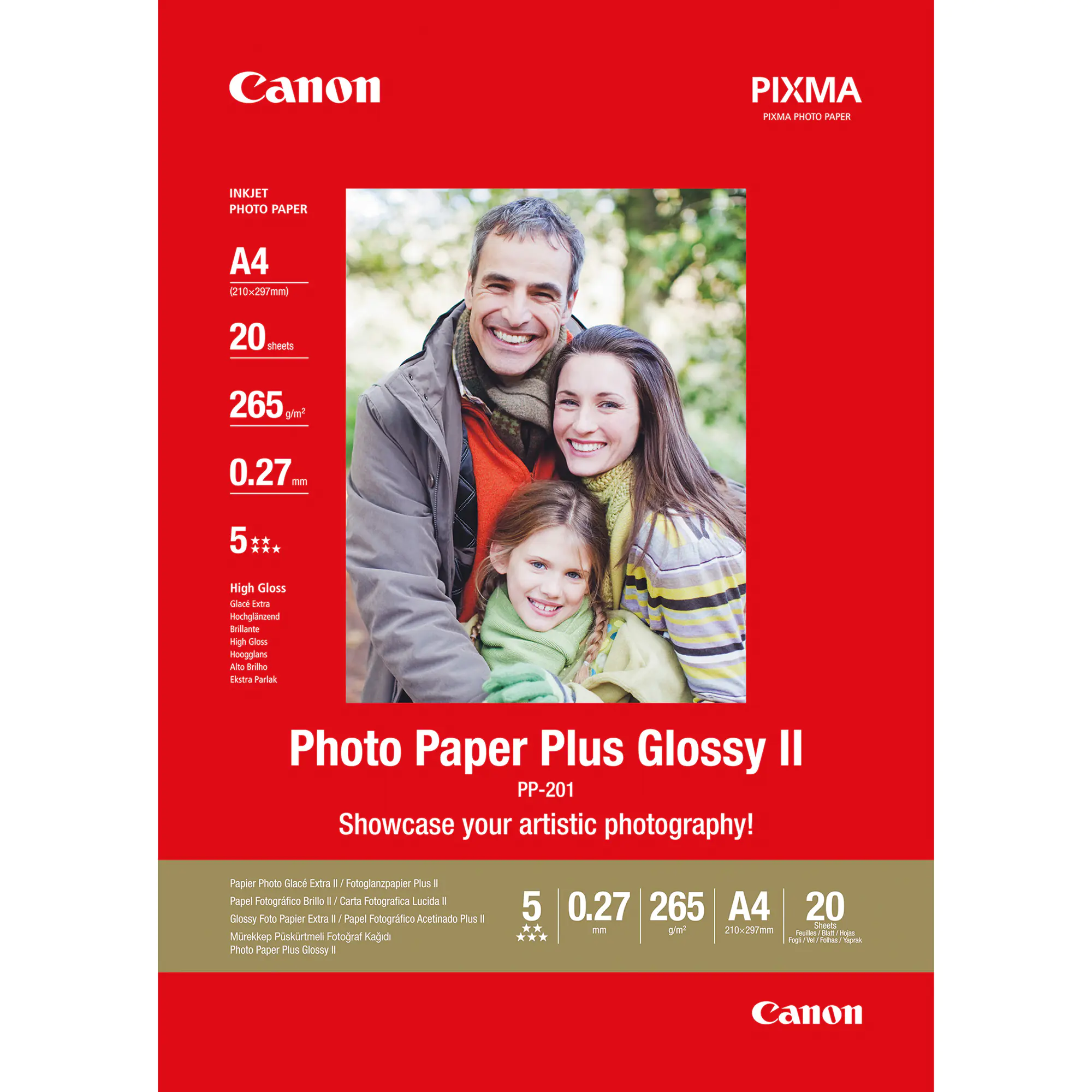 Canon Fotopapier Plus Glossy II DIN A4 ws 20 Bl. aus der Kategorie Spezialpapiere