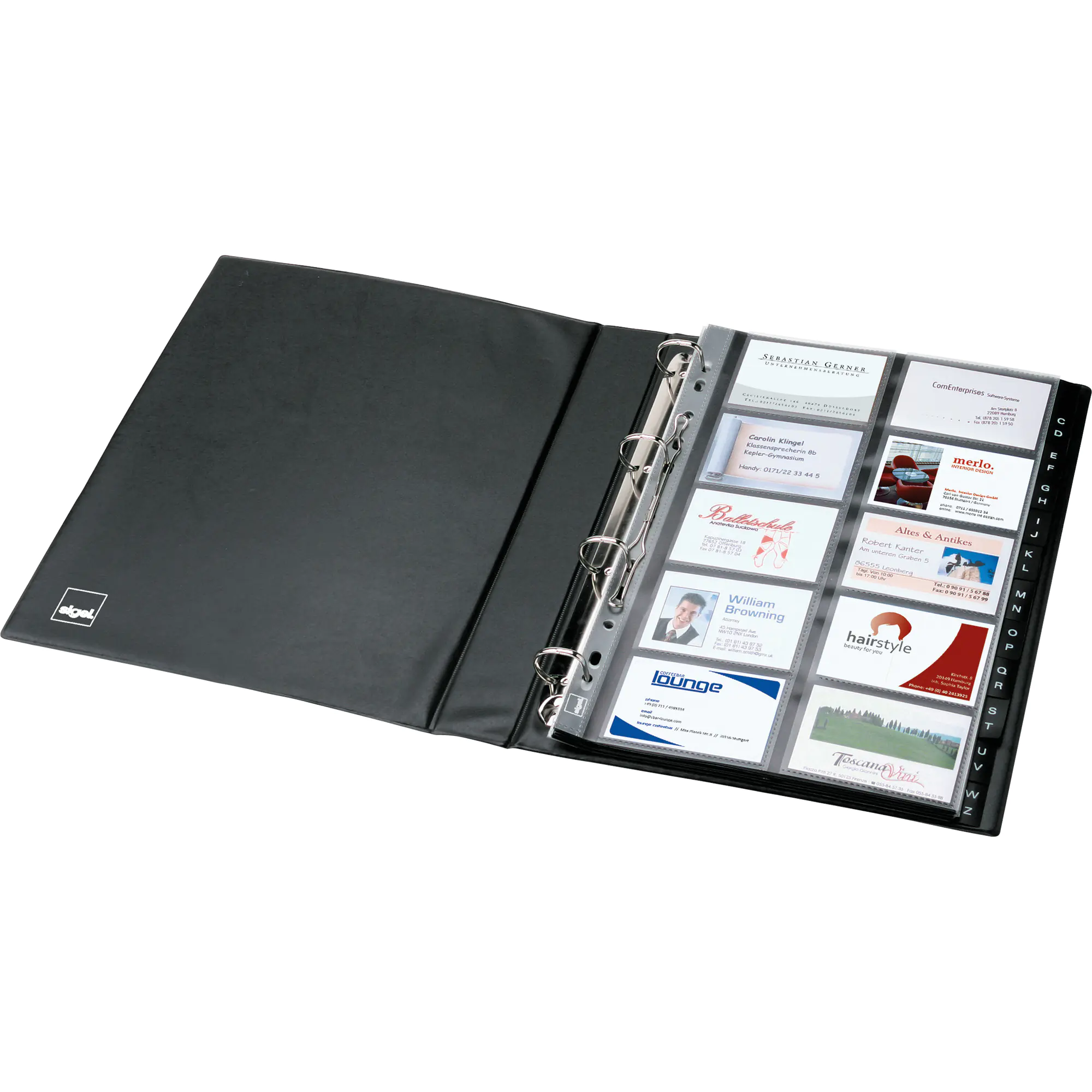 Sigel Visitenkarten-Ringbuch max. 400Karten 20Hüllen sw aus der Kategorie Visitenkarten & Zubehör