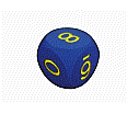 Schaumstoff-Zahlen-Würfel, 6-flächig, 16 cm, 0 - 10, blau