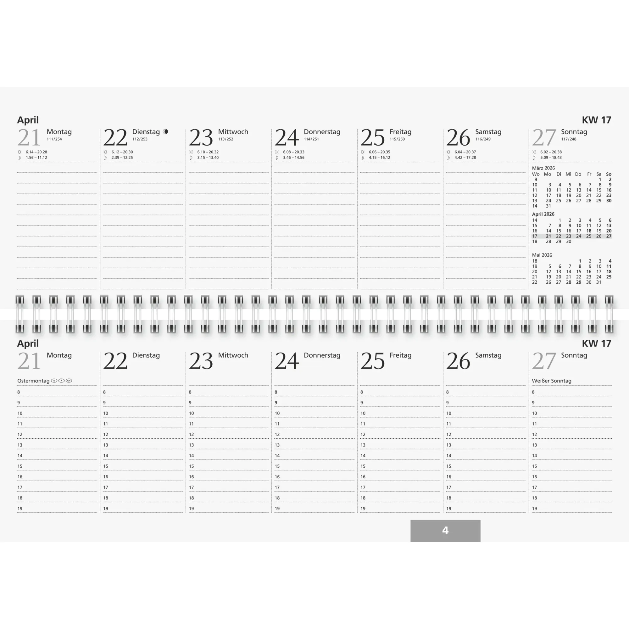 Glocken Querkalender 29,7x10cm 1W/2S 112S aus der Kategorie Kalender & Zubehör