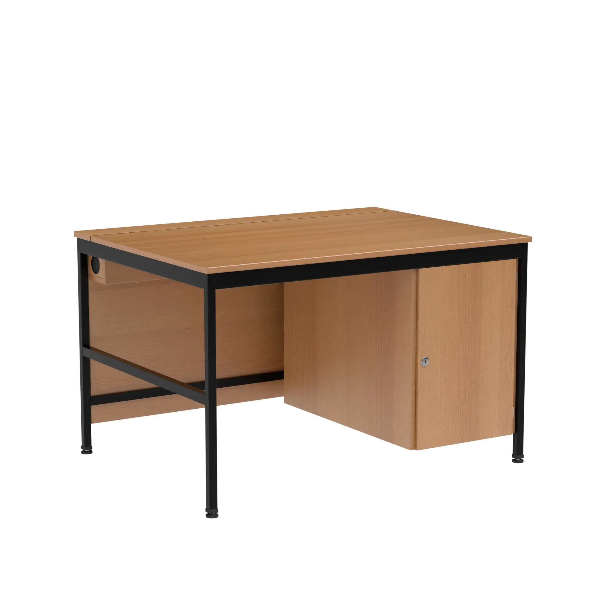 EDV-Lehrertisch, 120x90 cm (B/T), 72 cm hoch, Holzkabelkanal mit Deckel abschließbar,