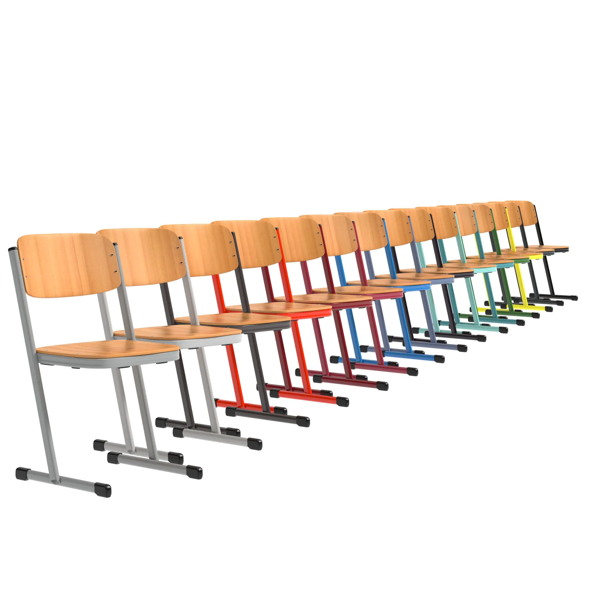 Schülerstuhl, geschlossener Sitzträger, T-Fuß, aus der Kategorie Schülerstühle