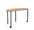 Wellentisch Halbrund, 120x60 cm (B/T), Höhe wählbar, fahrbar,