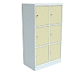 Schließfachschrank aus Stahl, 150 cm hoch,  62x50 cm (B/T), 6 Fächer, 2-spaltig, aus der Kategorie Schließfachschränke STAHL