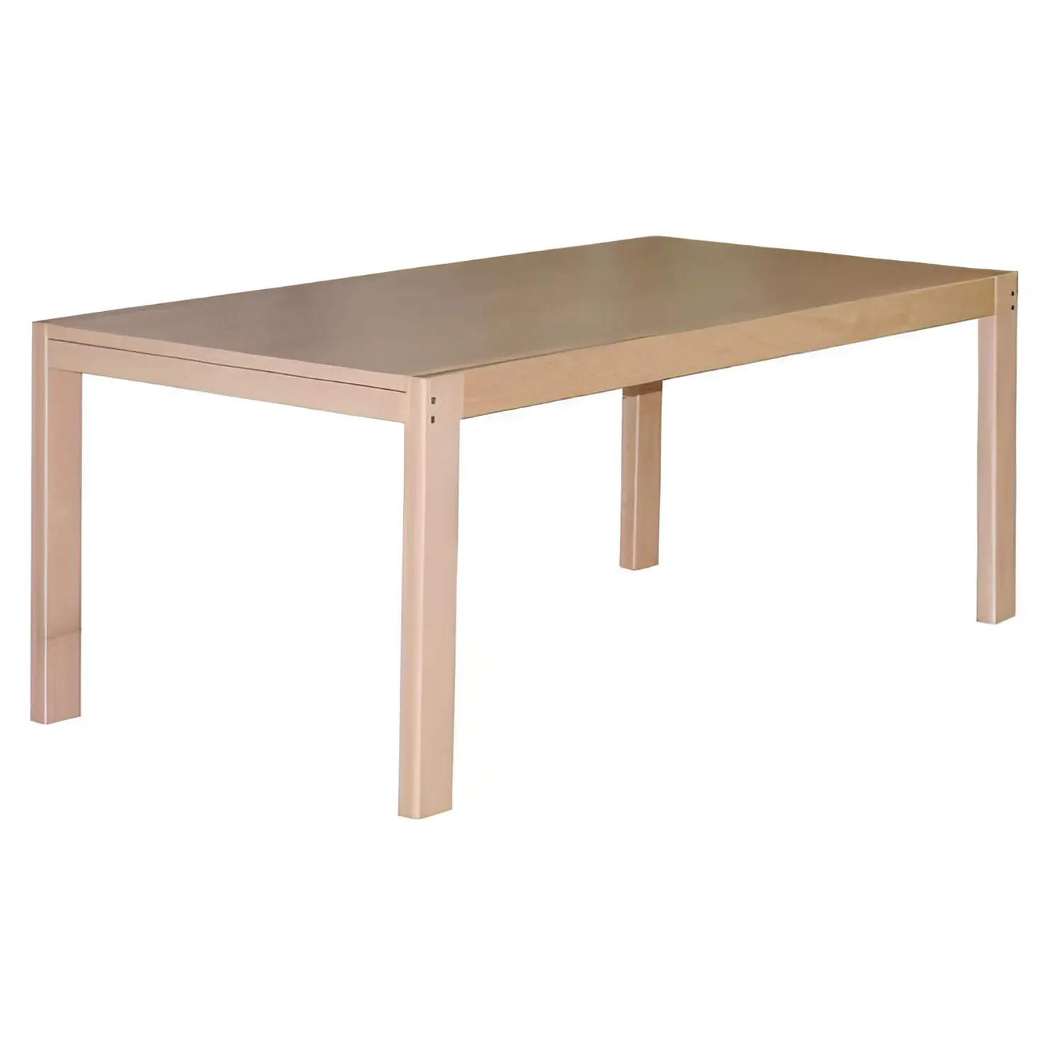 Ausziehtisch mit einem Buche Massivholzgestell, 160 x 80 cm ausziehbar auf 260 x 80 cm aus der Kategorie Rechtecktische