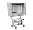 Flat-Screen-Schrank fahrbar, bis 52 Zoll Diagonale, Höhe 190 cm, 154x65 cm (B/T) aus der Kategorie Funktionale Schränke