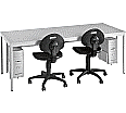 EDV-Tisch, 200x80 cm (B/T), 72 cm hoch, versenkbare Monitorplatte, 2 PC-Halterungen