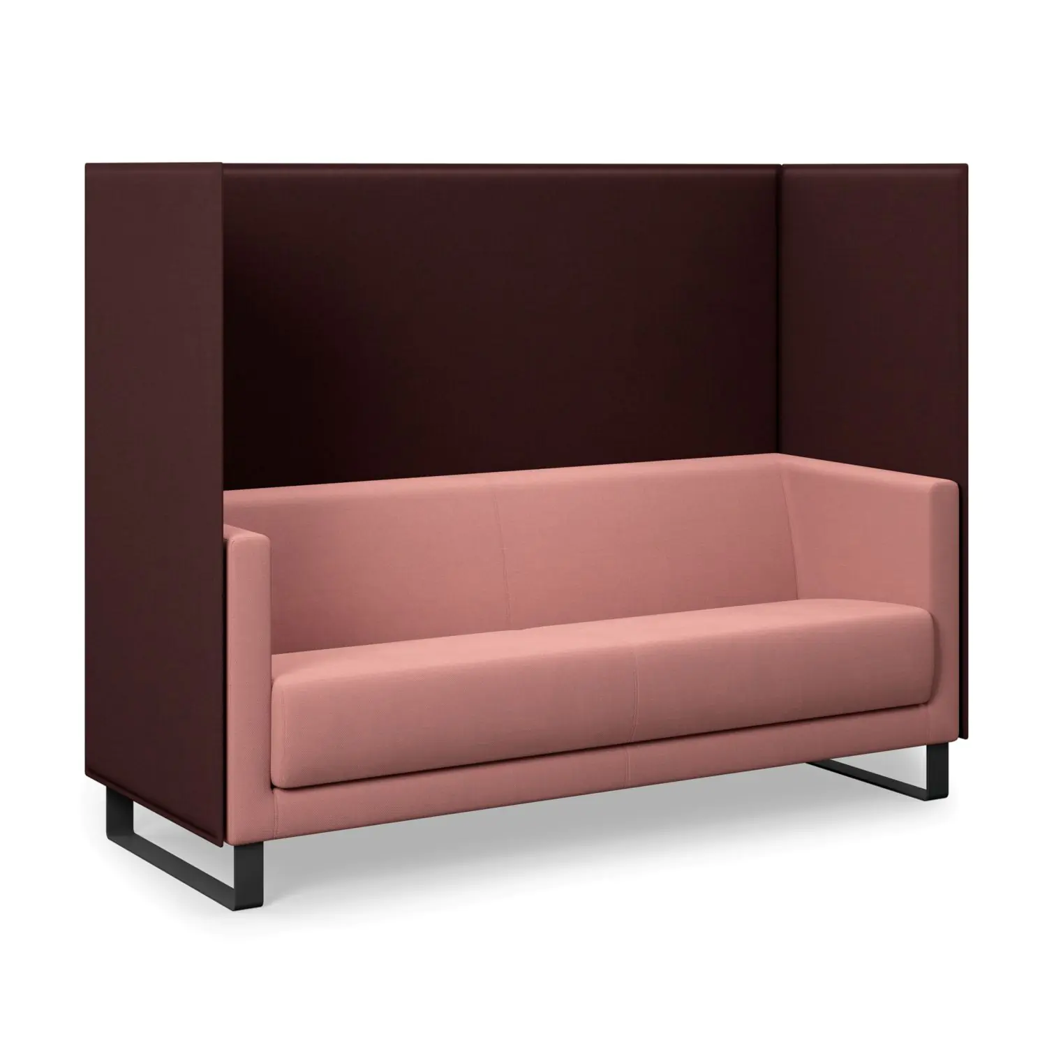 Akustik Sofa, 3-Sitzer, Höhe 140, 184x68 cm (B/T), Kufengestell - Chrom aus der Kategorie Akustiksofa