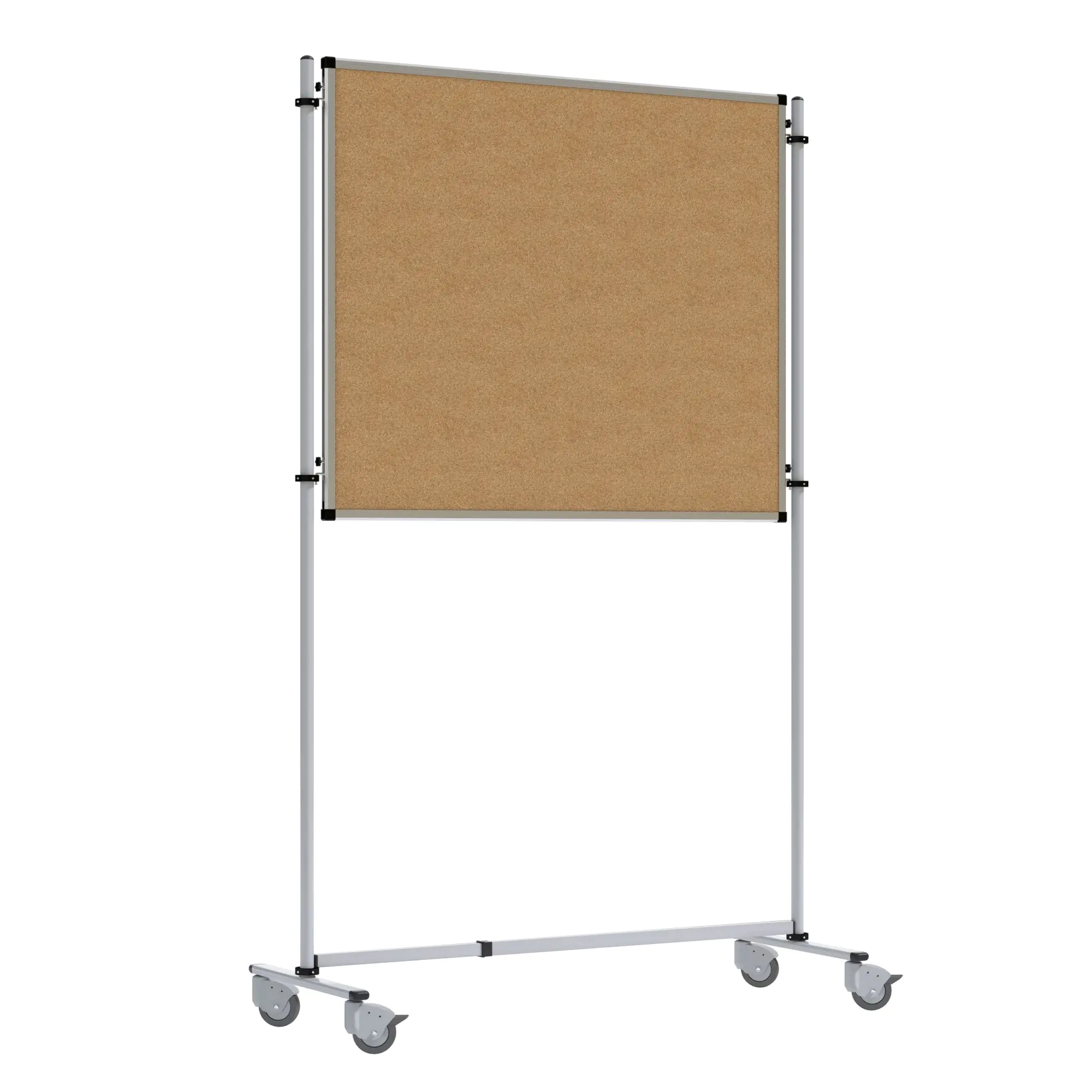 Stecktafel, 120x100 cm, beidseitig Kork-Oberfläche, inklusive Rollstativ aus der Kategorie Trennwände & Stellwände