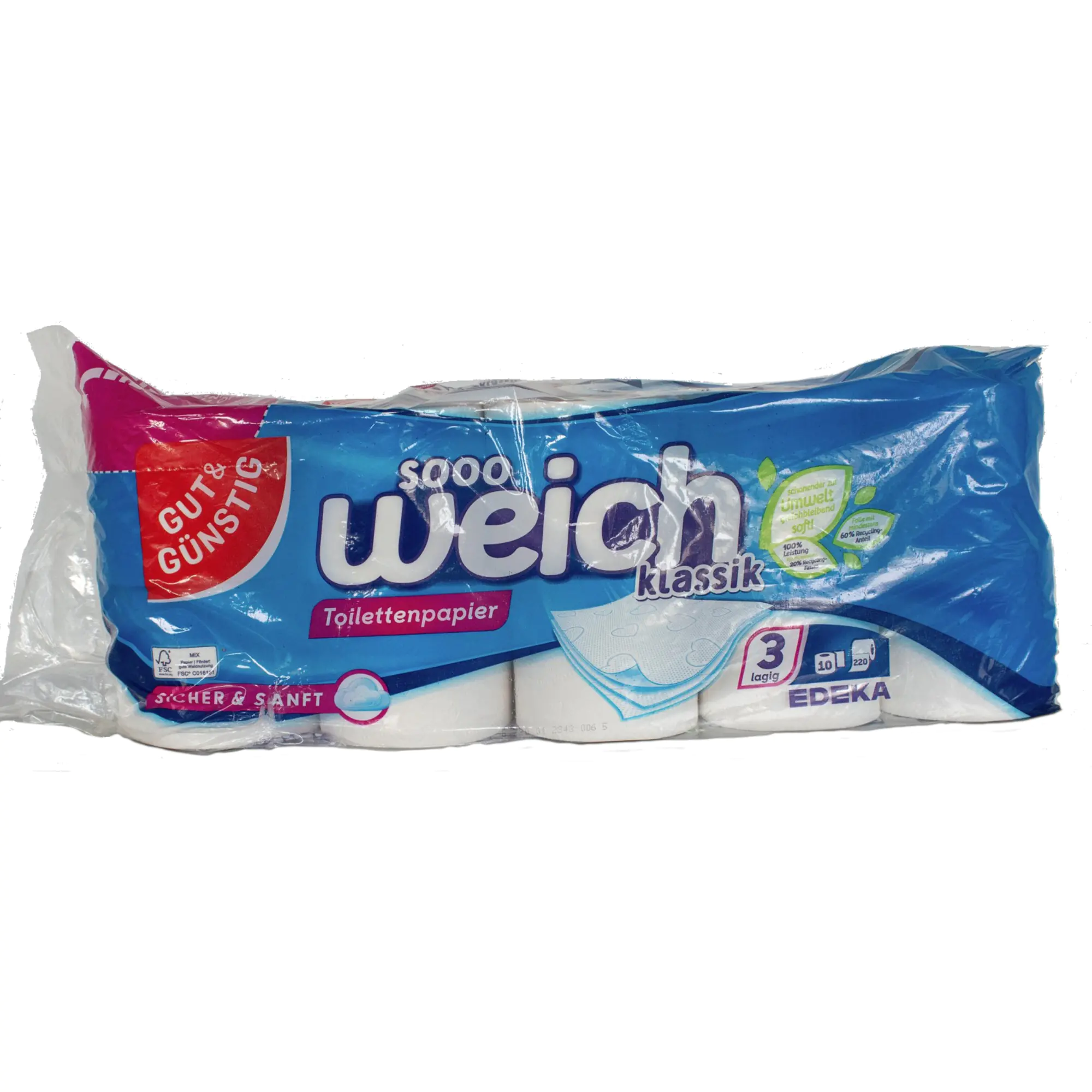 Gut & günstig Toilettenpapier 3lg 10St aus der Kategorie Toilettenpapiere & -spen