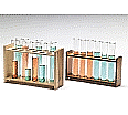 Reagenzglasgestell, mit 12 Bohrungen bis 30 mm Durchmesser, ohne Stäbe, Holz aus der Kategorie Experimentierhilfen