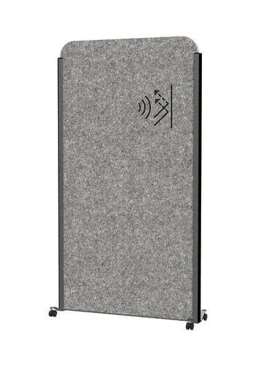 Stellwand 180x100 cm, beidseitig Akustikvlies dunkelgrau, aus der Kategorie Trennwände & Stellwände