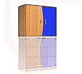 Wellentüren-Aufsatzschrank, 91 cm hoch, 105x50 cm (B/T), Tür rechts alpensee,