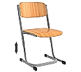 Schülerstuhl, vorn abgerundete Sitzfläche, Doppel-U-Fuß, höhenverstellbar 38-46 cm aus der Kategorie Schüler- und Lehrerstühle