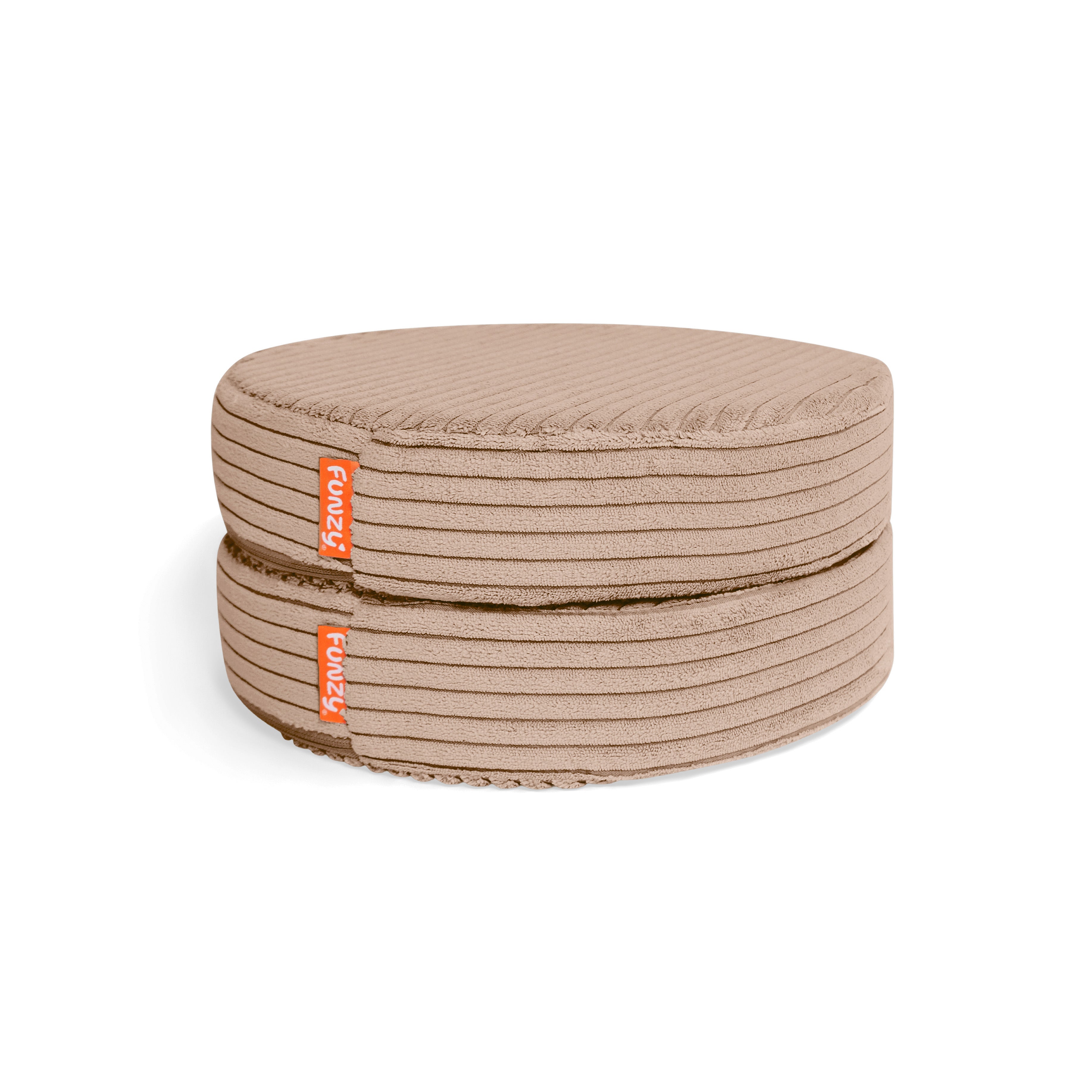 Funzy Buttons Ø 32cm, Höhe 7cm, Set aus 12 runden Spiel- und Sitzkissen mit Cordbezug aus der Kategorie Funzy