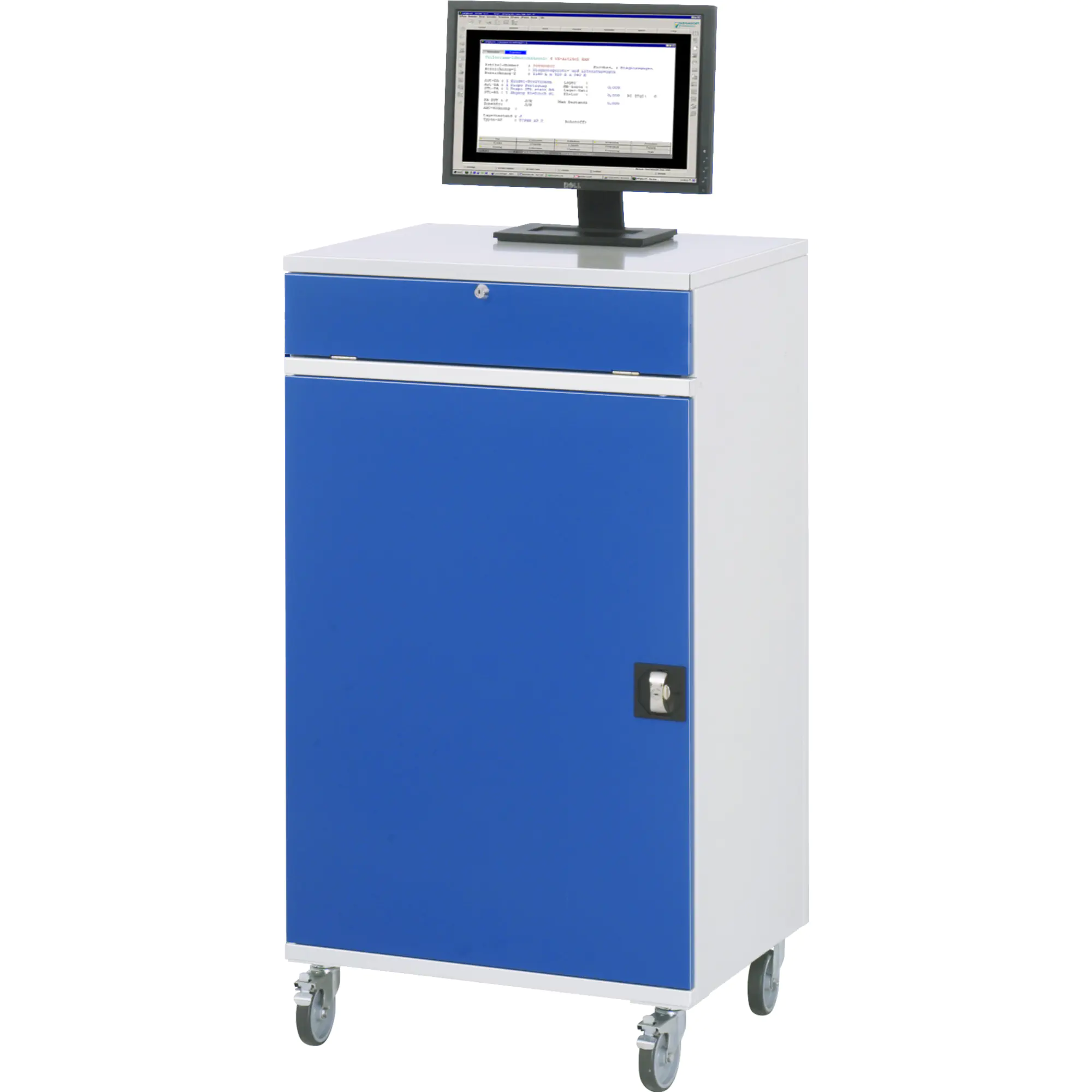 RAU Computerschrank 650x520x1185mm mobil l.gr/ebl aus der Kategorie Tische