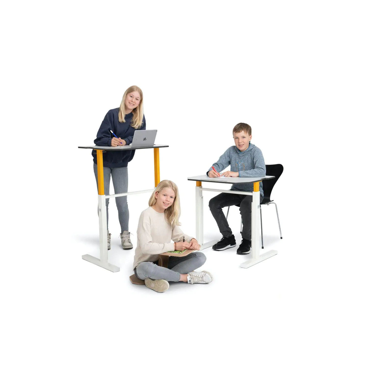 Einerschülertisch höhenverstellbar mit Stehtischoption, Höhe 75-119cm, B/T 65,5x59cm aus der Kategorie Schülertische